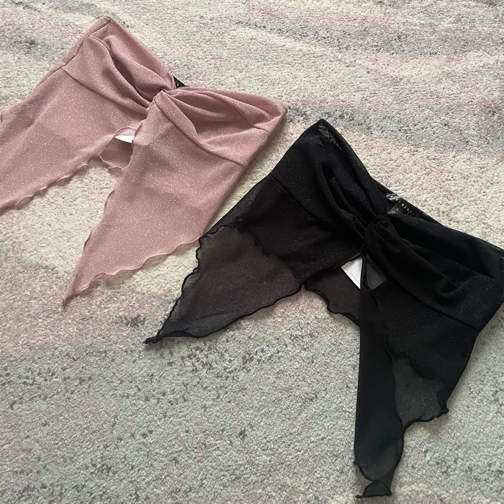 Mesh Crop tube tops